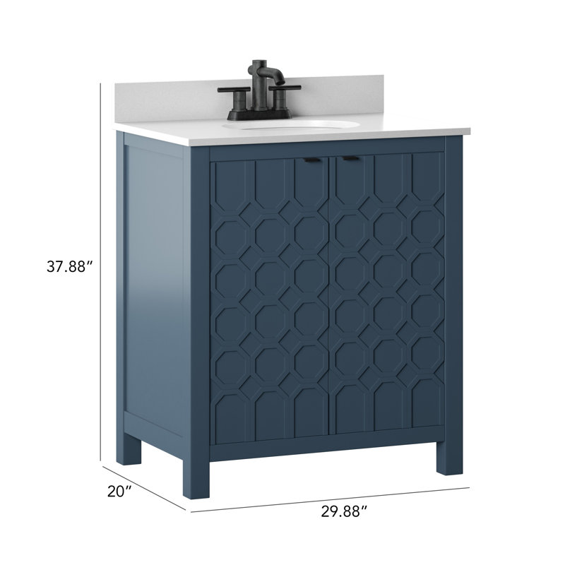 Ensemble de meuble-lavabo simple 30 po Barkley, Bleu Franklin