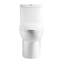Toilette de 17 po de hauteur avec système 1,1 / 1,6, cuvette sans rebord, siège à fermeture en douceur, blanc brillant 006 pour salle de bain à double chasse moderne, lavabo, lustre doux