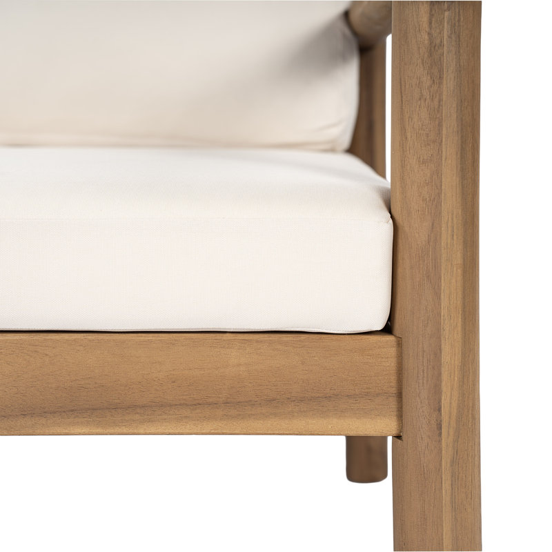 Chaise d'appoint 28 po Mid-Century moderne en bois d'acacia résistant aux intempéries