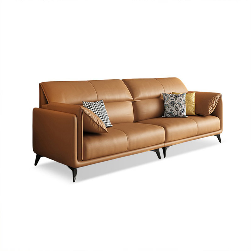 Genuine Leather Modular Sofa cushion couch, H 33,86 po x l 85,83 po x P 36,22 po, Orange