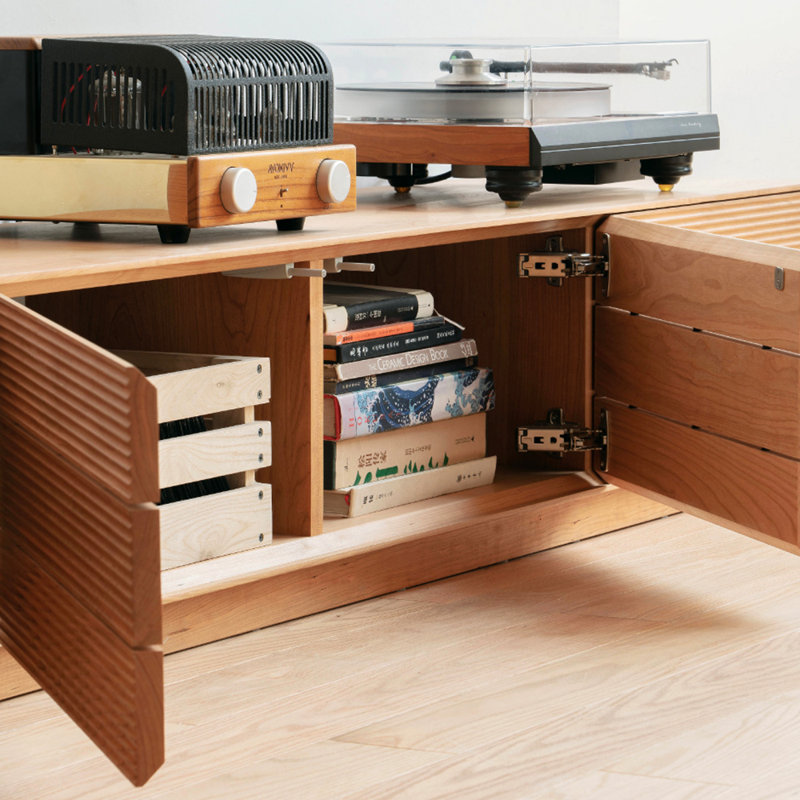 Meuble télé minimaliste en bois massif de style italien