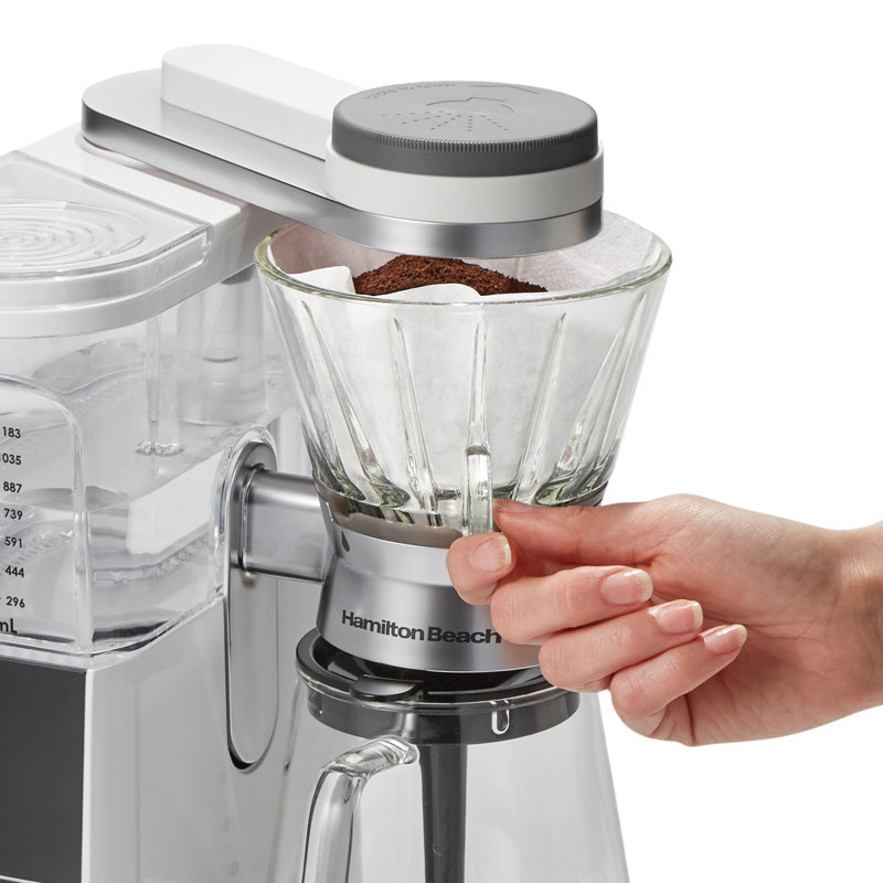 White 8-Cup Automatic and Manual Pour-Over Coffee Maker