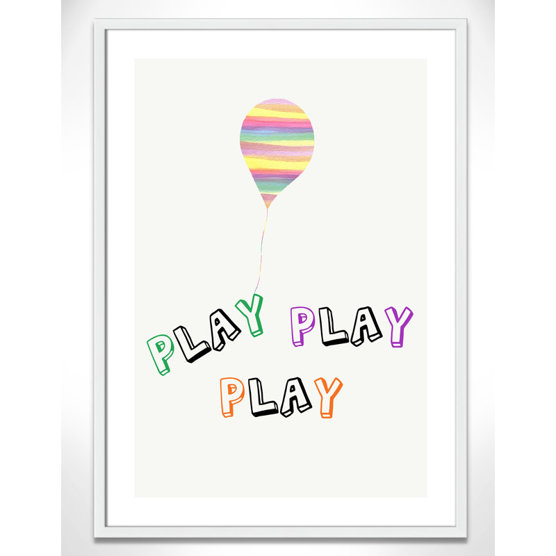Play Play Play, impression sur papier, H 34,5 po x l 24,5 po x P 1,18 po, Encadré de boîte blanc