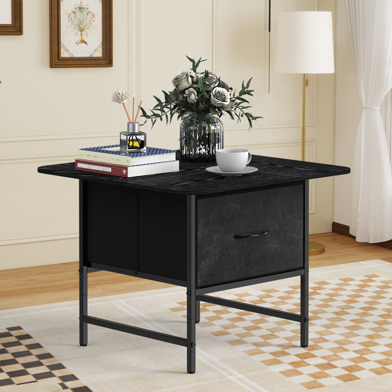 Table d'appoint carrée noire 23,6 "capacité 120lbs
