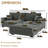 102" Upholstered Deep Seat Chaise Sofa With Ottoman-1430693868-1430693875