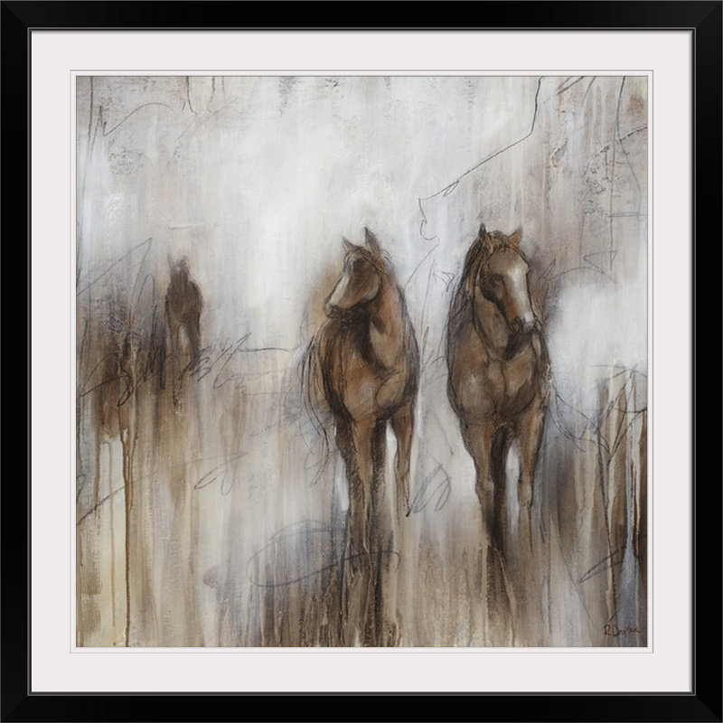 « ii » rikki drotar,, reproduction d’art Grazing, Cadre noir, H 32 po x l 32 po x P 1 po
