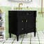 Meuble-lavabo autoportant moderne avec lavabo en céramique, tablette réglable et tiroirs de rangement-975145975