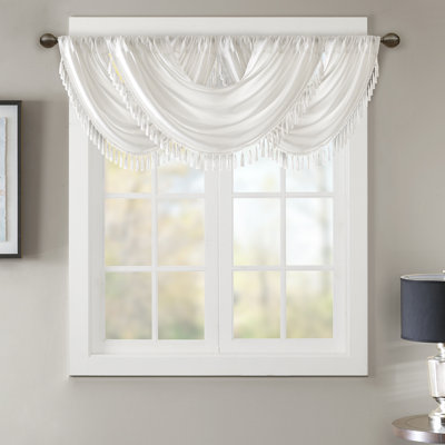 Elena Silk Scalloped 38" Window Valance