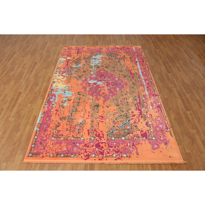 Tapis de style Gabbeh patiné 6 x 9