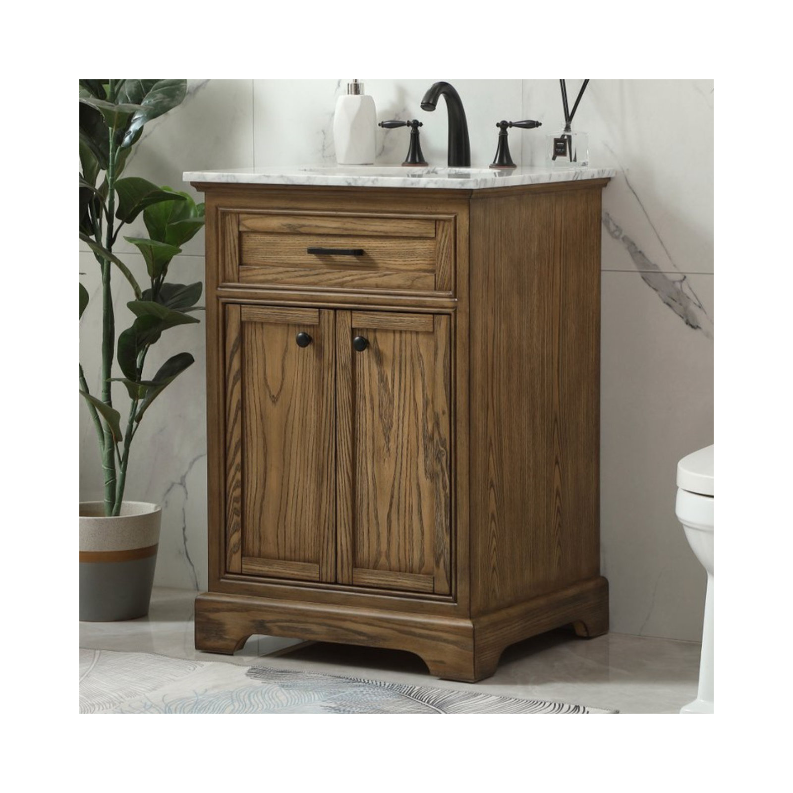 Hermes 24'' Single Bathroom Vanity, Driftwood