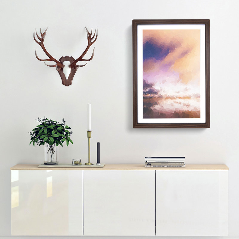 Clouds Above in Abstract - Picture Frame Graphic Art Print, 87cm H x 62cm W x 2cm D, Walnut Framed