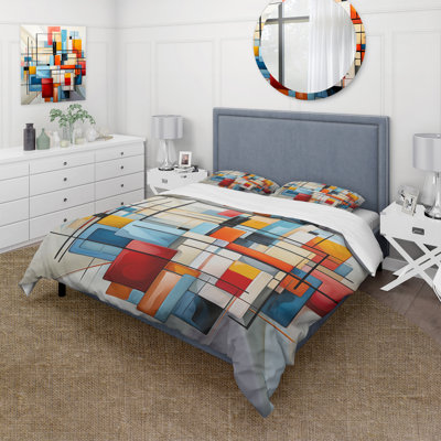 Geometric Abstraction Composition III - Abstract Geometric Duvet Cover Set