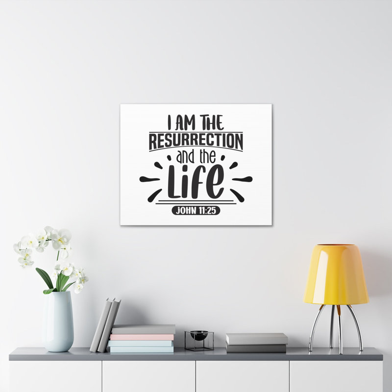 Jean 11: 25, «I am the Ressurection Bible Verse», art mural chrétien