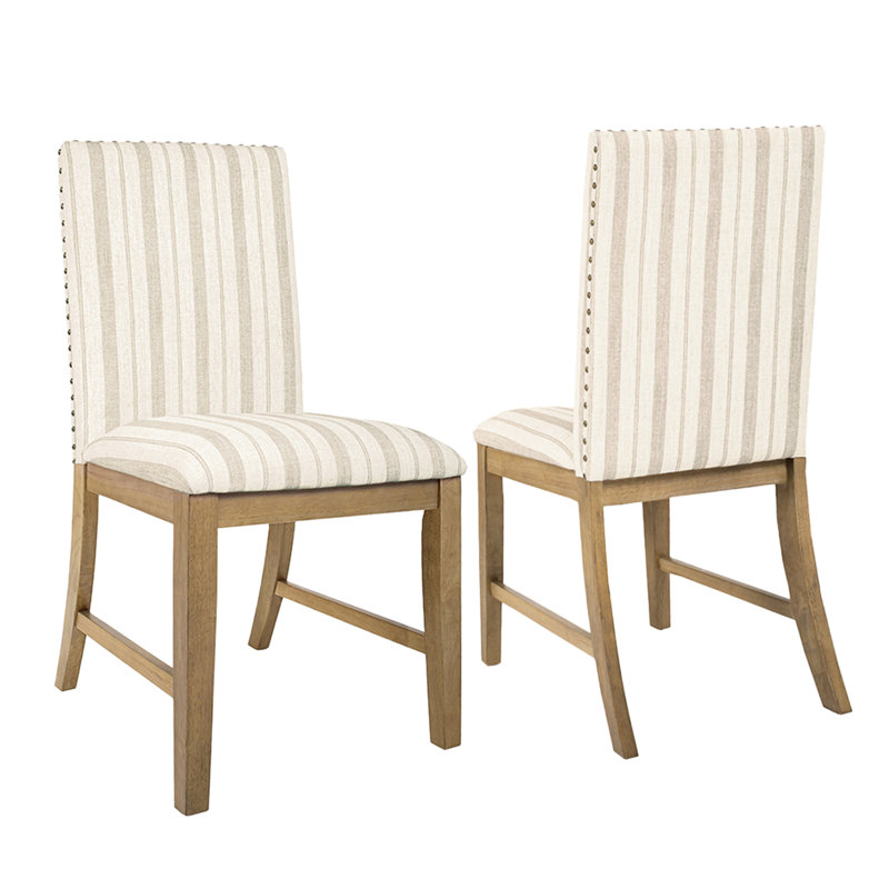 Chaise de salle à manger Red Barrel Studio®, Beige rayé