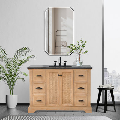 Synder 48'' Free Standing Single Bathroom Vanity with Top with Mirror -  Red Barrel StudioÂ®, 5D8EC5A942A64368B894A6254E862CE2