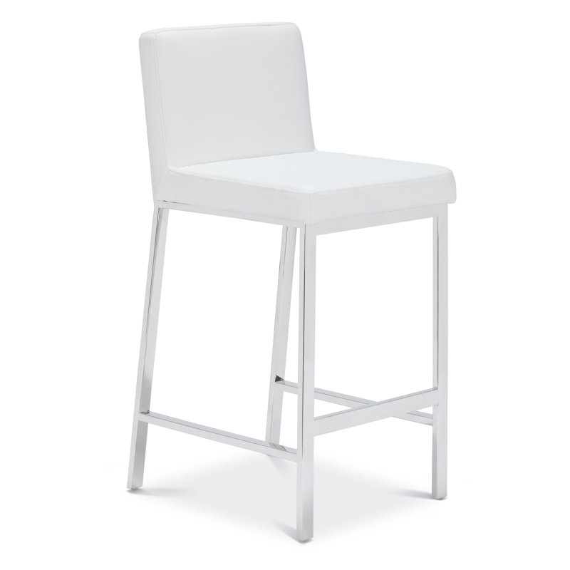 Tabouret de comptoir et de bar, Argent, Blanc, Tabouret de comptoir (assise de 26 po de hauteur)