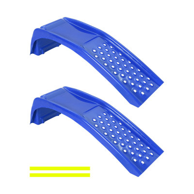 Heavy Duty Sturdy Steel Car Ramps Set of-lbs Capacity-Ideal for Oil 2pcs Blue