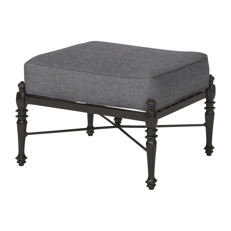 Grand Terrace Outdoor Ottoman, Desert Bronze, Cast Slate Sunbrella® Plainweave