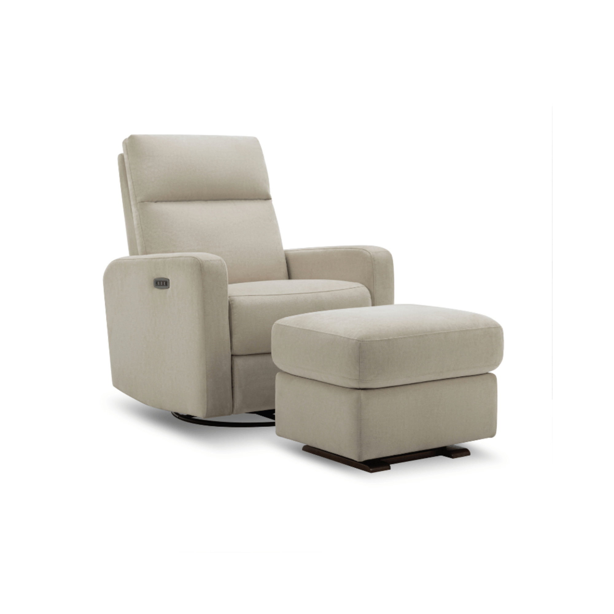 Nurture& Gliding Ottoman - Premium Ottoman Footrest for Nursery or Living Room., Ivory Cotton Blen