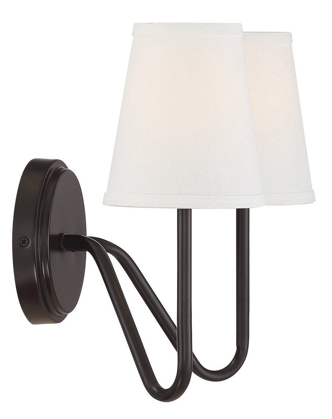 Roan 13" W 2-Light Dimmable Armed Sconce with Fabric Shades, Oil Rubbed Bronze