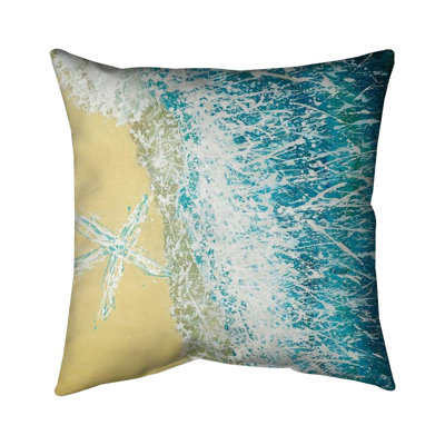 Left side seastar - 16"x16" Throw pillow cover - Poly twill - Print on demand