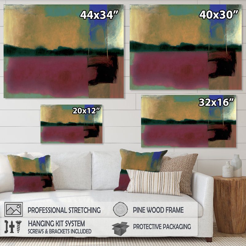 «Blue Sky Above Redend Point V», art mural abstrait sur toile, L 20 po x H 12 po, Toile tendue