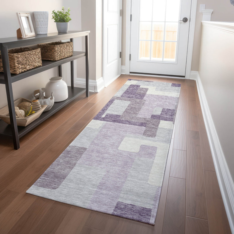 Premium Machine Washable Lisse Lavender Rug, Runner 2'3" x 7'6"