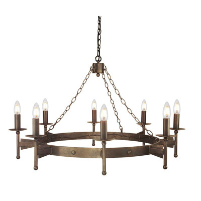 Cochere 8 - Light Waggon Wheel Chandelier