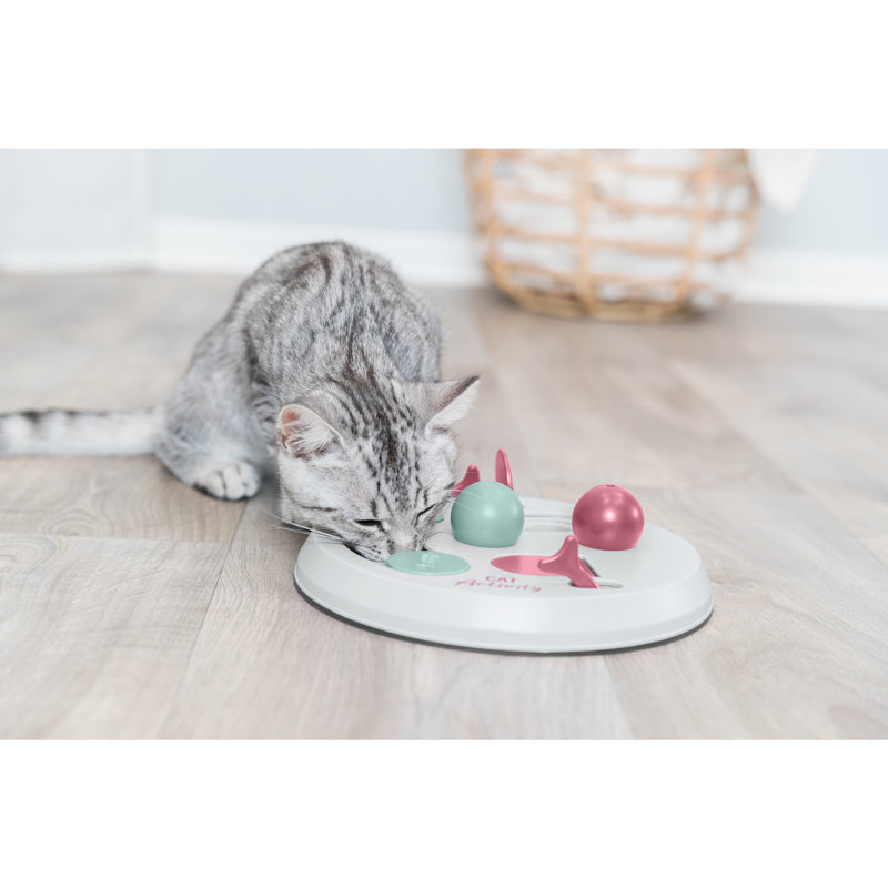 TRIXIE Flip Board Strategy Game for Cats, Puzzle Toy, Treat Dispenser, Interactive Play, Red