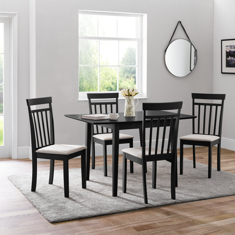 Cohan Extendable Solid Wood Top Dining Table, Black