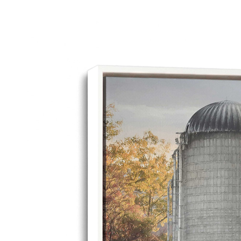 «Autumn at the Pumpkin Farm» par Lori Deiter, reproduction d'art, L 16 po x H 12 po, Blanc, Framed Canvas
