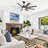 Farmhouse 60" 8-Blade Large 3CCT LED Windmill Ceiling Fan with Light and Remote Control