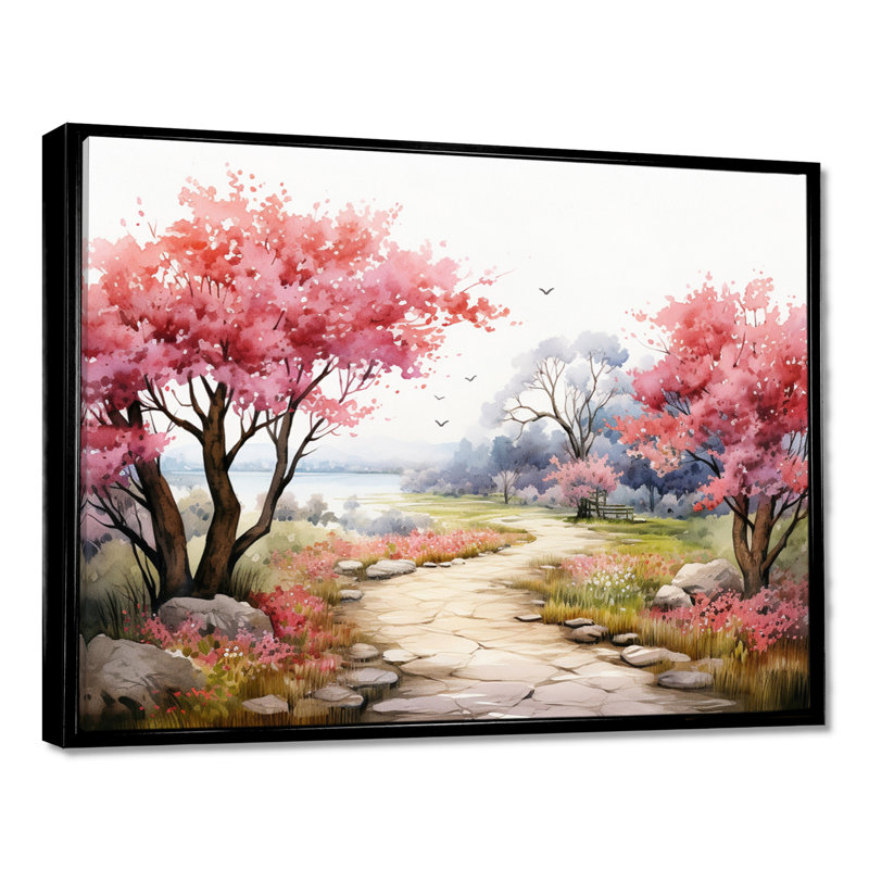 Décoration de campagne champêtre entre les fleurs de cerisier - campagne, H 24 po x l 32 po x P 1 po