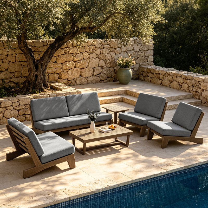 Polett Outdoor Conversation Set Solid Wood Group