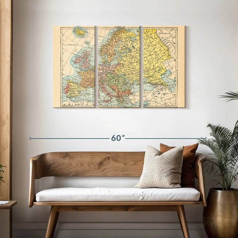 Aliaz Map Of Europe, 28" H x 45" W