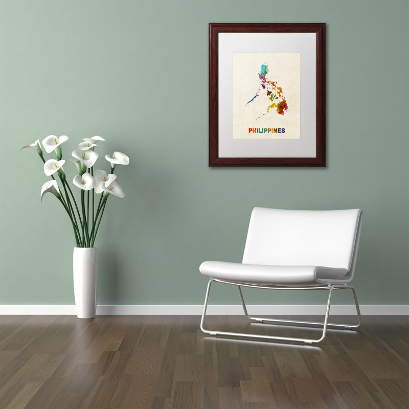« philippines map », impression encadrée, H 14 po x l 11 po x P 0,5 po