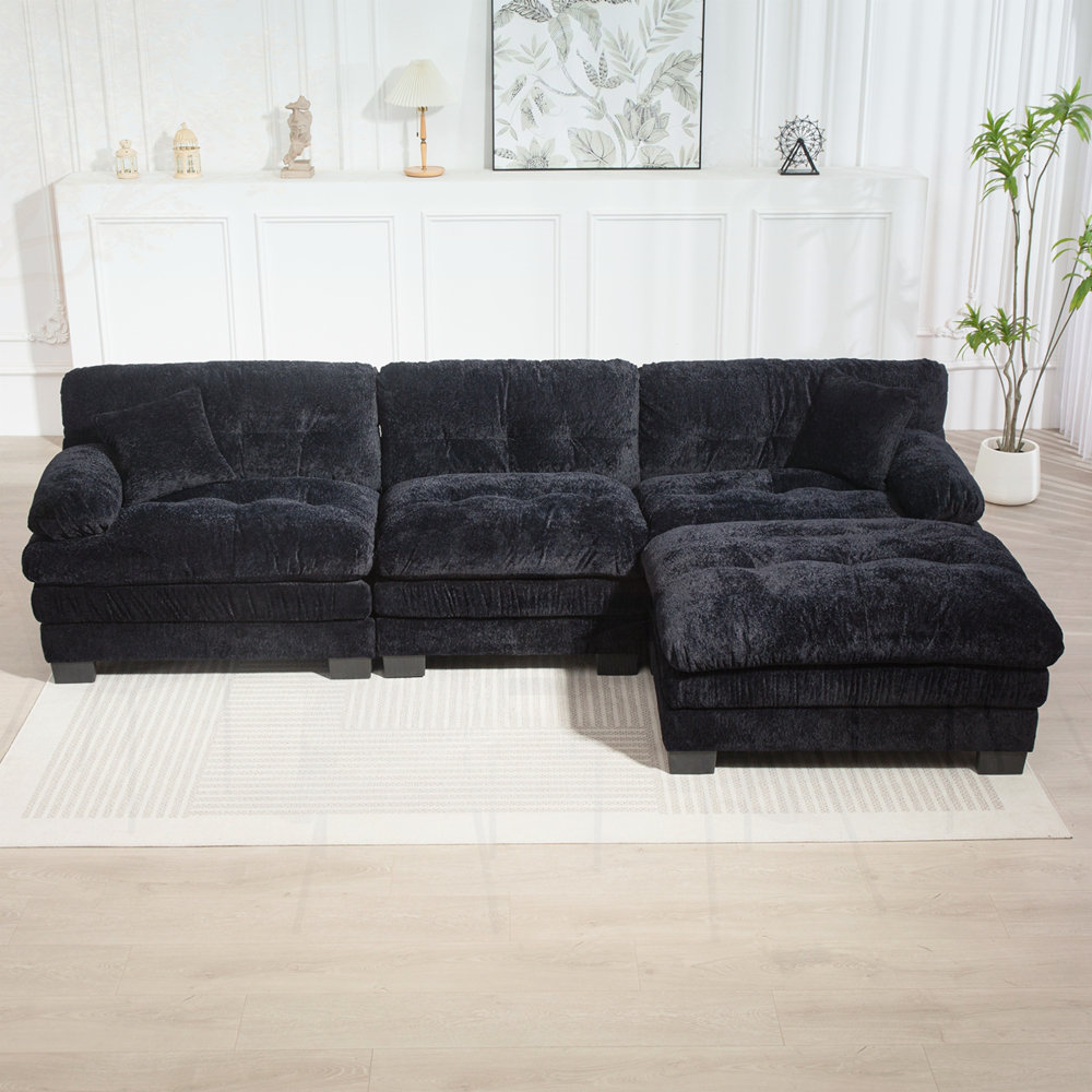 Latitude Run® L Shaped Modular Sectional Sofa with Deep Seating ...