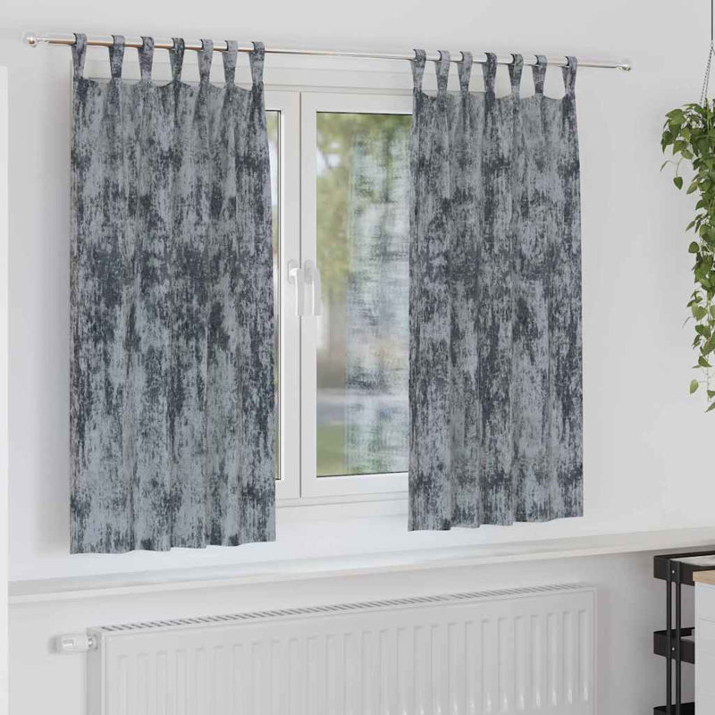 Alithia Velvet Room Darkening Curtain Pair, 140cm Width x 175cm Drop, Silver Grey