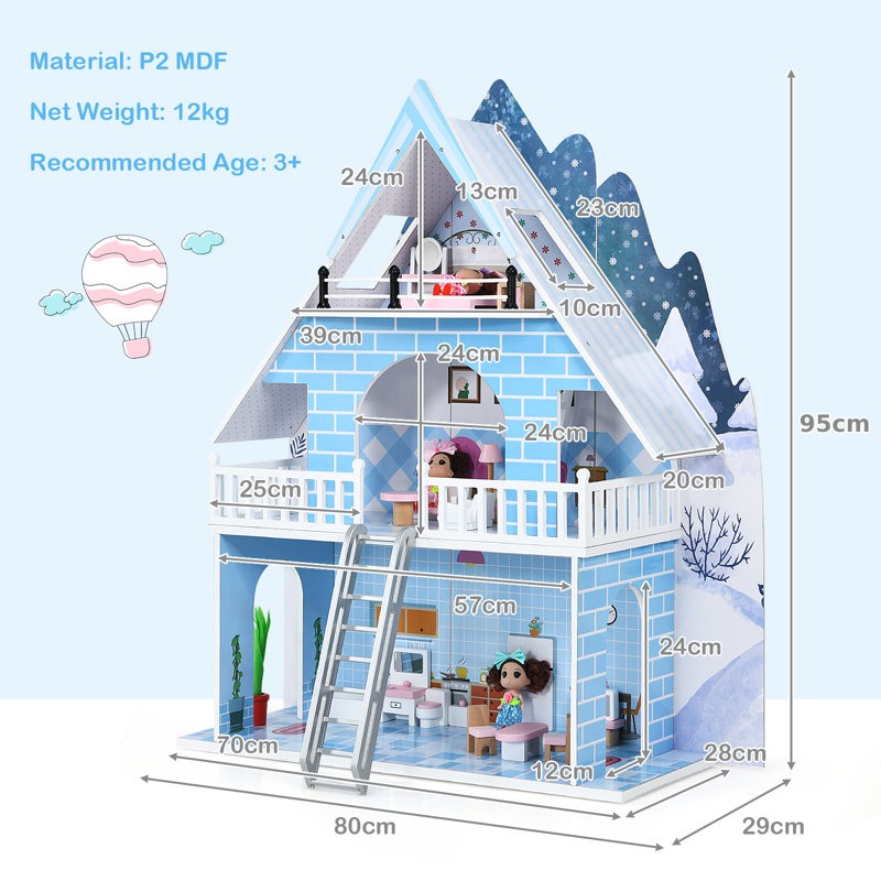 Smithboro Wooden Dollhouse Playset
