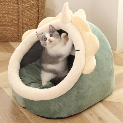 Lit pour chat pour chats d'intérieur, meubles pour maison de chat doux et lavables pour la grotte de la tente de chaton, lits mignons pour animal de compagnie pour le chiot de chaton convenant à environ 10 livres