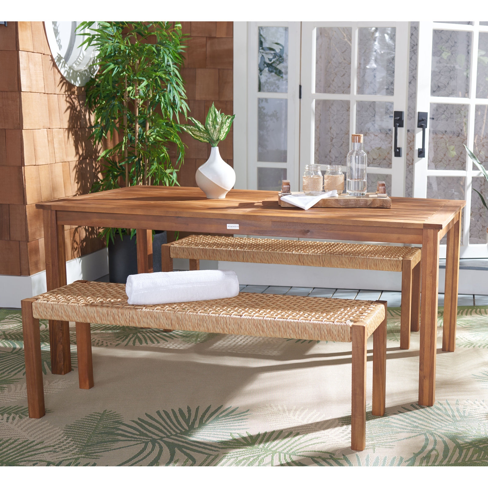 Mambo 67" Acacia Patio Dining Set, Brown