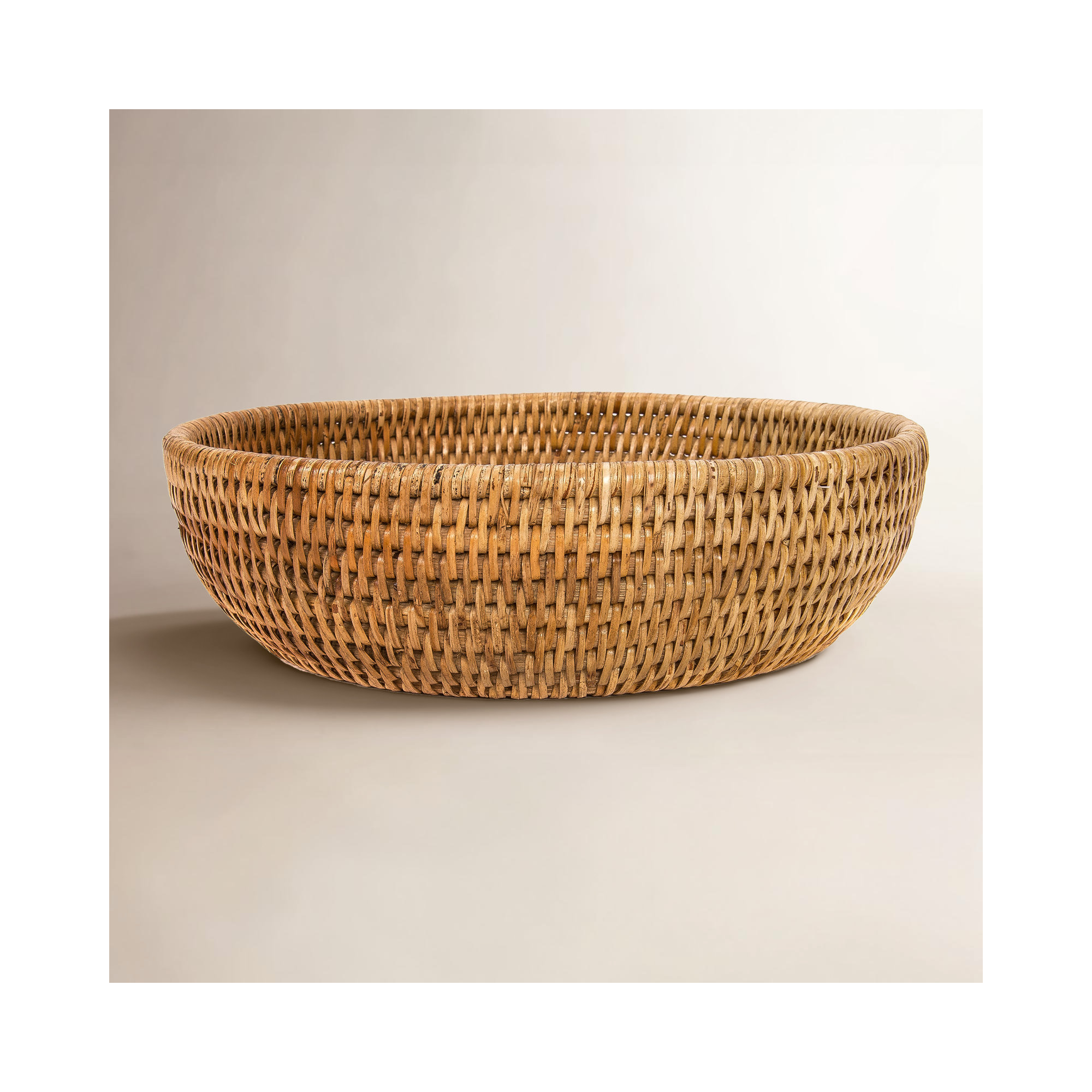 Camden Handmade Rattan Decorative Bowl 1, Honey Brown
