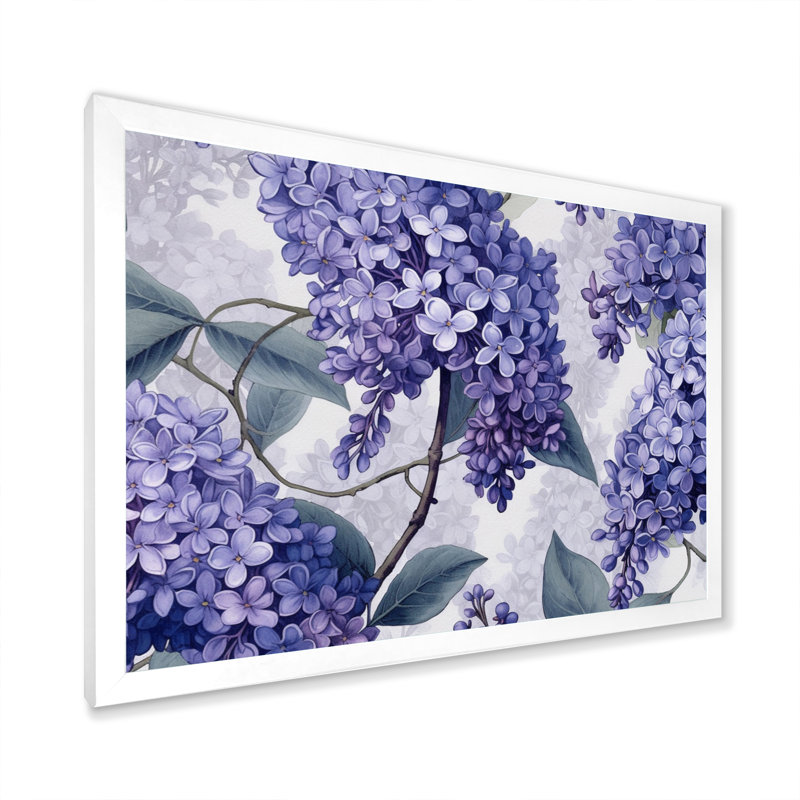 «Lilac mauve et gris», impression sur toile, Cadre photo blanc, H 34 po x l 44 po x P 1,5 po