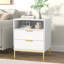 Table de chevet moderne pour chambre à coucher, table de chevet carrée 2 tiroirs avec rangement pour chambre à coucher-554161199-773306305