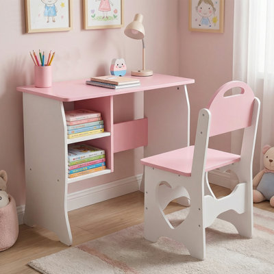 Kids Study Desk With Chair Set, Children’S Study Table For Boys And Girls