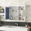Armoire murale de salle de bain 32 "avec miroir et 3 tablettes, solution de rangement peu encombrante au-dessus de la toilette
