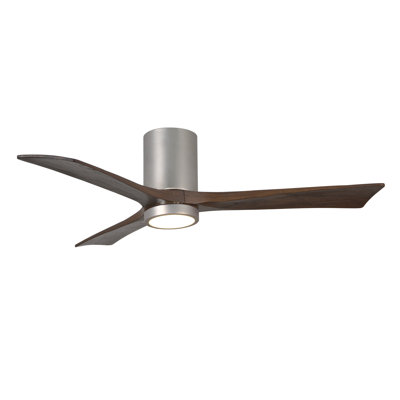 42"" Irene 3-Blade Hugger Ceiling Fan with Wall Remote and Light Kit -  Matthews Fan Company, IR3HLK-BN-WA-52