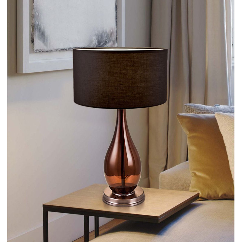Lampe de table 21,06 "avec USB, Bronze améthyste, Marron