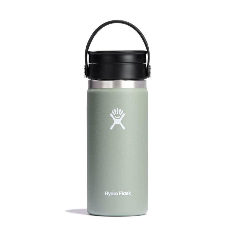 Hydro Flask Vacuum Insulated Wide Mouth Water Bottle with Sip Lid, 16 oz, Agave