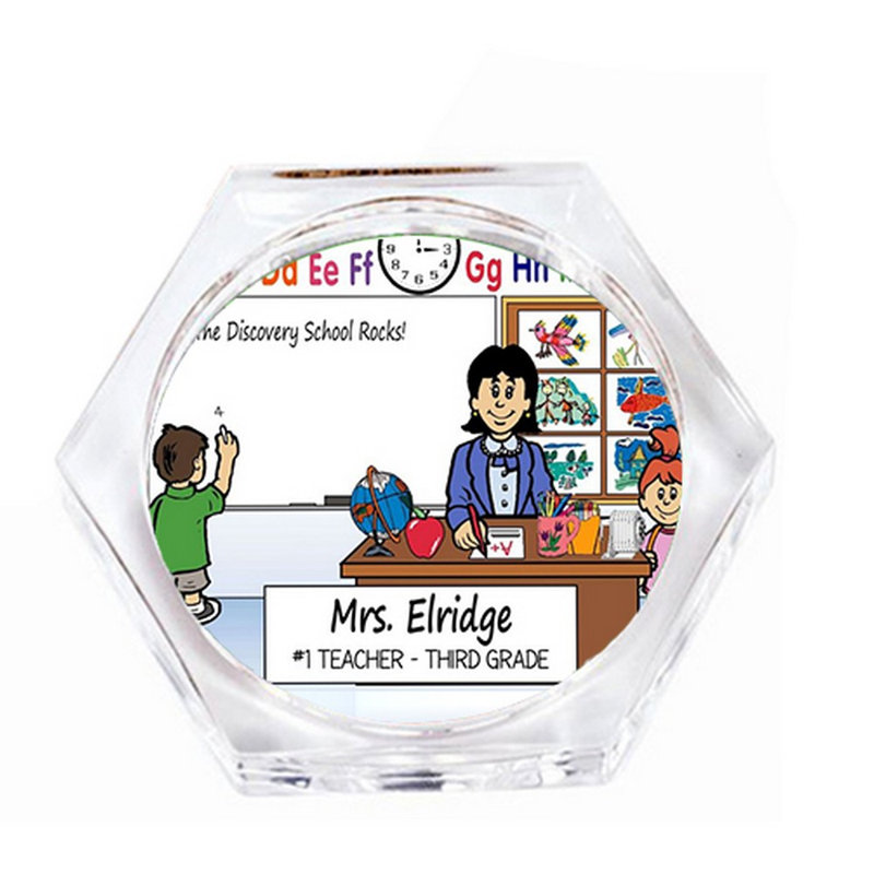 Personalized Teacher - Female Drink Coaster Gift Set (4 Coasters), Yes